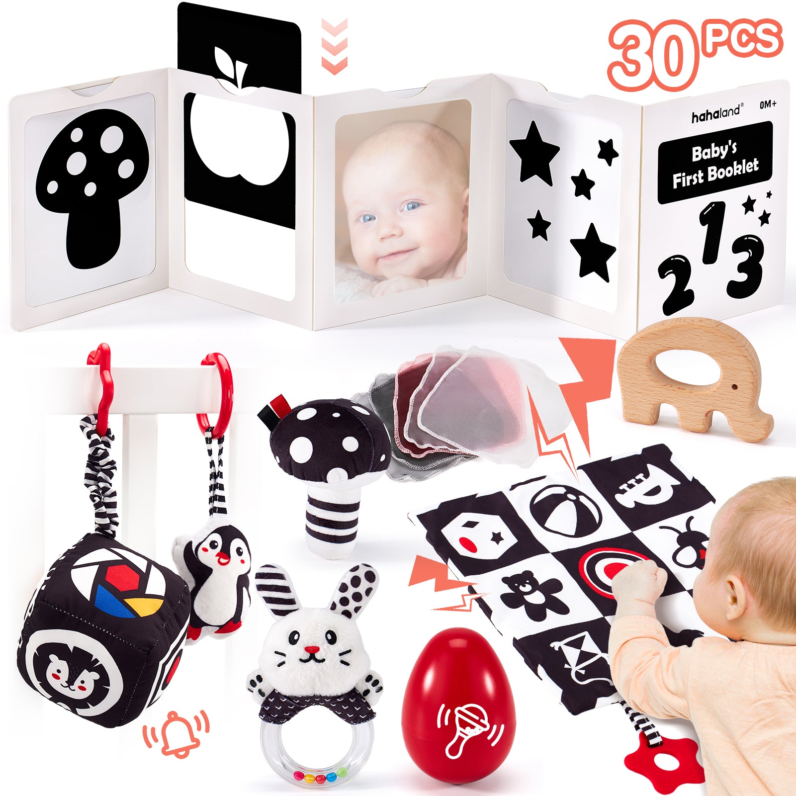 30 PCS Newborn Baby Sensory Toys 0 6 Months Hahaland