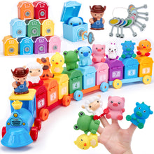 Cargar imagen en el visor de la Galería, Montessori Train Set with Farm Animals