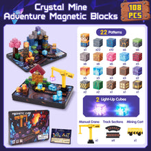 Carica l'immagine nel visualizzatore Galleria, CRYSTAL MINE ADVENTURE MAGNETIC BLOCKS 108PCS