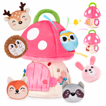 Laden Sie das Bild in den Galerie-Viewer, My First Mushroom House with Stuffed Jungle Animals