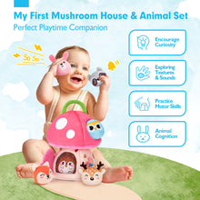 Laden Sie das Bild in den Galerie-Viewer, My First Mushroom House with Stuffed Jungle Animals