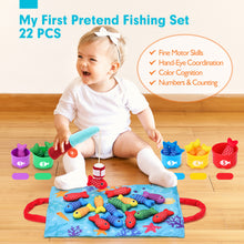 Load image into Gallery viewer, Toddler Montessori Fishing Toys for 1 Year Old