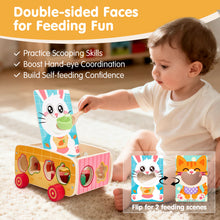 Load image into Gallery viewer, Wooden Farm Shape Sorting & Feeding Toy