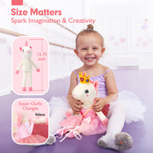 Carica l'immagine nel visualizzatore Galleria, Ballerina Unicorn Dress-up Doll for Girls