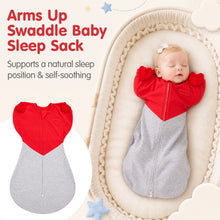 Charger l'image dans la visionneuse de la galerie, HEART-SHAPED ARMS-UP SLEEP SACK (RED)