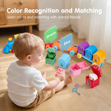 Cargar imagen en el visor de la Galería, Montessori Train Set with Farm Animals