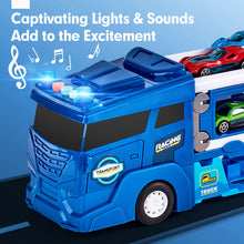 Cargar imagen en el visor de la Galería, 2-in-1 Car Carrier Race Tracks Ages 2-5