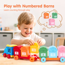 Cargar imagen en el visor de la Galería, Montessori Train Set with Farm Animals
