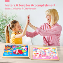 Charger l'image dans la visionneuse de la galerie, 3-Pack Wooden Puzzles for kids 3-5