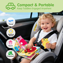 Carica l'immagine nel visualizzatore Galleria, hahaland Busy Book for Toddlers 1-3 - Montessori Toys for 1 Year Old Boy Gifts, Sensory Toys, Dinosaur Soft Fabric Activity Book for Fine Motor Skills, Baby Toddler Educational Learning Travel Toys