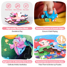 Charger l'image dans la visionneuse de la galerie, 3-Pack Wooden Puzzles for kids 3-5