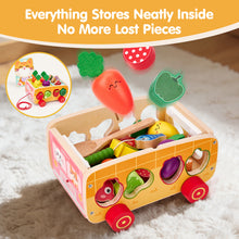Load image into Gallery viewer, Wooden Farm Shape Sorting & Feeding Toy