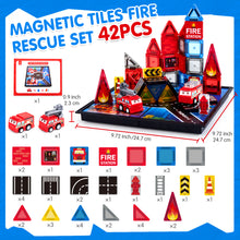 Cargar imagen en el visor de la Galería, Magnetic Tiles FIire Rescue Set