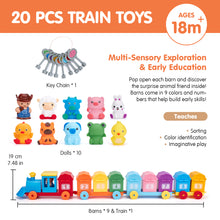 Cargar imagen en el visor de la Galería, Montessori Train Set with Farm Animals