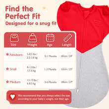 Charger l'image dans la visionneuse de la galerie, HEART-SHAPED ARMS-UP SLEEP SACK (RED)