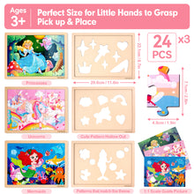 Charger l'image dans la visionneuse de la galerie, 3-Pack Wooden Puzzles for kids 3-5