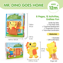 Carica l'immagine nel visualizzatore Galleria, hahaland Busy Book for Toddlers 1-3 - Montessori Toys for 1 Year Old Boy Gifts, Sensory Toys, Dinosaur Soft Fabric Activity Book for Fine Motor Skills, Baby Toddler Educational Learning Travel Toys