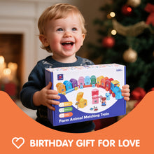 Cargar imagen en el visor de la Galería, Montessori Train Set with Farm Animals