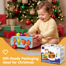 Load image into Gallery viewer, Wooden Farm Shape Sorting & Feeding Toy