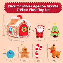 Cargar imagen en el visor de la Galería, Plush Christmas Toys Set with Gingerbread House