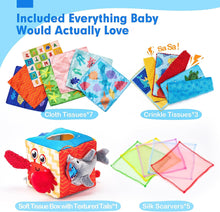 Cargar imagen en el visor de la Galería, Montessori Baby Tissue Box Toy Marine Theme