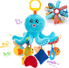 Laden Sie das Bild in den Galerie-Viewer, Squeaky Crinkle Rattle Octopus Hanging Toys