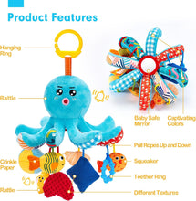 Laden Sie das Bild in den Galerie-Viewer, Squeaky Crinkle Rattle Octopus Hanging Toys