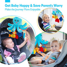 Laden Sie das Bild in den Galerie-Viewer, Squeaky Crinkle Rattle Octopus Hanging Toys