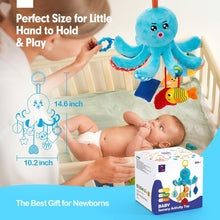 Laden Sie das Bild in den Galerie-Viewer, Squeaky Crinkle Rattle Octopus Hanging Toys