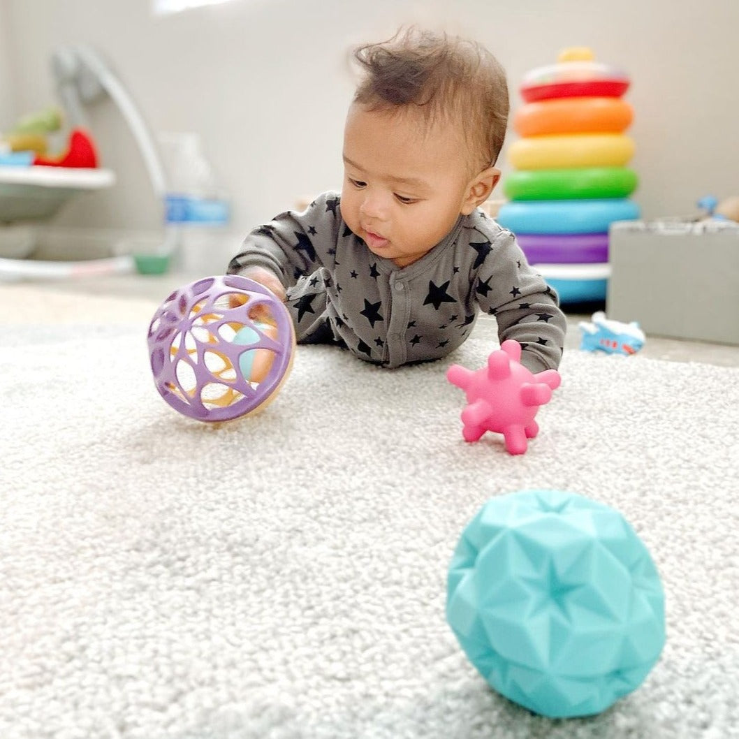 Jouets de dentition sensorielle pour bébé, jouets de dentition pour bébés 0-6  mois, boule de dentition pour bébé hochet pour bébé