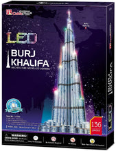 Carica l'immagine nel visualizzatore Galleria, Puzzle 3D LED Dubai Burj Khalifa 57,5"H