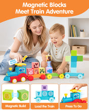 Load image into Gallery viewer, Large Magnetic Blocks Train Set

