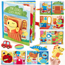 Cargar imagen en el visor de la Galería, hahaland Busy Book for Toddlers 1-3 - Montessori Toys for 1 Year Old Boy Gifts, Sensory Toys, Dinosaur Soft Fabric Activity Book for Fine Motor Skills, Baby Toddler Educational Learning Travel Toys
