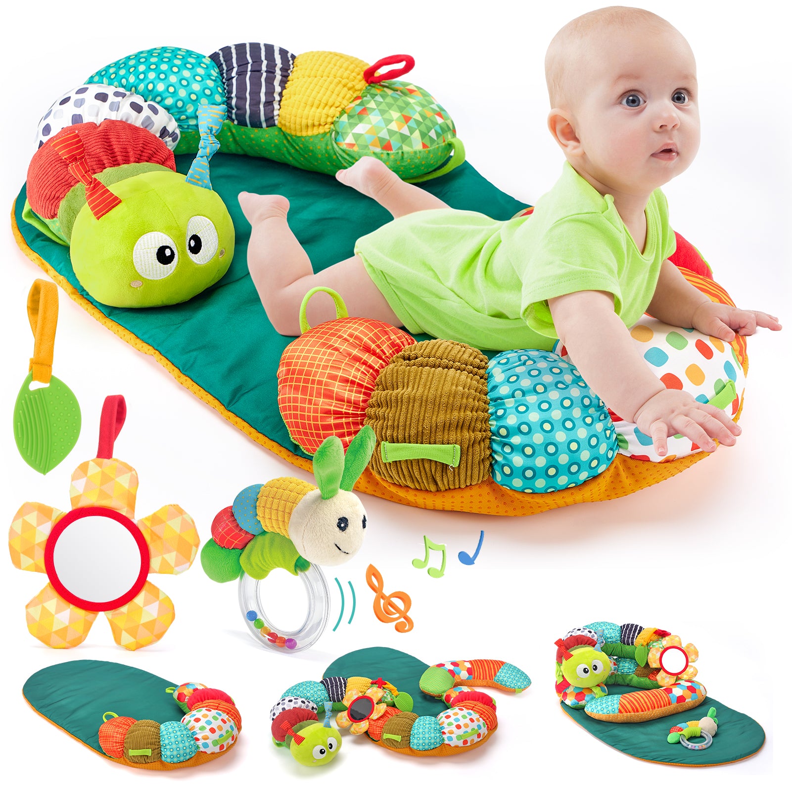 Tummy Time Sensory Baby Toys Months Tummy Time Mat 2-in-1 Baby