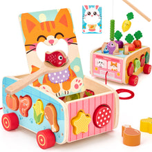 Load image into Gallery viewer, Wooden Farm Shape Sorting &amp; Feeding Toy
