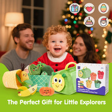 Load image into Gallery viewer, hahaland Montessori Toys for 1 Year Old - Color Sorting Fruits &amp; Veggies Sensory Baby Toys 6-12 Months, 17 PCS Plush Play Food with Caterpillar Storage Bag, Baby Stocking Stuffers First Learning Gifts
