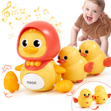 Load image into Gallery viewer, Musical Mother Duck Crawling Baby Toys
