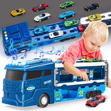 Load image into Gallery viewer, 2-in-1 Car Carrier Race Tracks Ages 2-5
