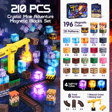 Carica l'immagine nel visualizzatore Galleria, CRYSTAL MINE ADVENTURE MAGNETIC BLOCKS 210PCS
