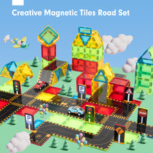 Load image into Gallery viewer, Magnetic Tiles Road Toppers with Cars for 3-5
