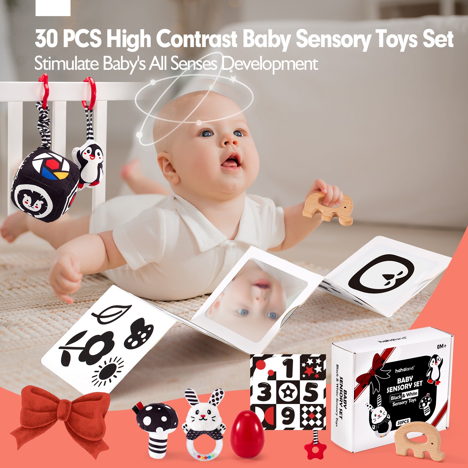 30 PCS Newborn Baby Sensory Toys 0 6 Months Hahaland