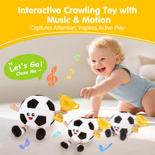 Load image into Gallery viewer, Baby Crawling Plush Toy - Soccer
