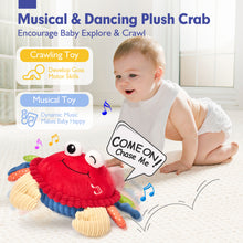 Charger l&#39;image dans la visionneuse de la galerie, Musical Dancing Crab Sensory Toy for 12-18 Months
