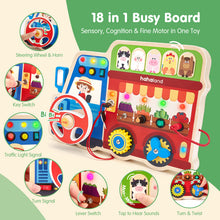 Load image into Gallery viewer, 18-in-1 Wooden Sensory Activity Board
