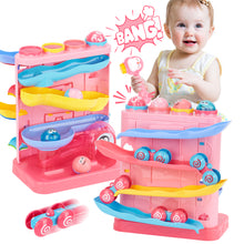 Laden Sie das Bild in den Galerie-Viewer, Pink Pound Balls Car Race Track Toddler Toys
