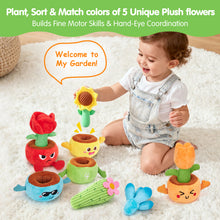 Cargar imagen en el visor de la Galería, Plush Flower Garden Stacking &amp; Sorting Toy
