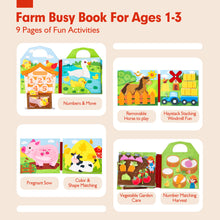 Load image into Gallery viewer, Farm Animals Quiet Busy Book for Toddlers
