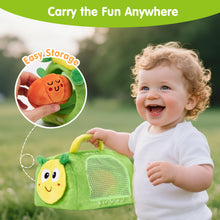 Load image into Gallery viewer, hahaland Montessori Toys for 1 Year Old - Color Sorting Fruits &amp; Veggies Sensory Baby Toys 6-12 Months, 17 PCS Plush Play Food with Caterpillar Storage Bag, Baby Stocking Stuffers First Learning Gifts
