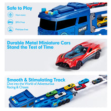 Load image into Gallery viewer, 2-in-1 Car Carrier Race Tracks Ages 2-5
