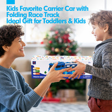 Load image into Gallery viewer, 2-in-1 Car Carrier Race Tracks Ages 2-5
